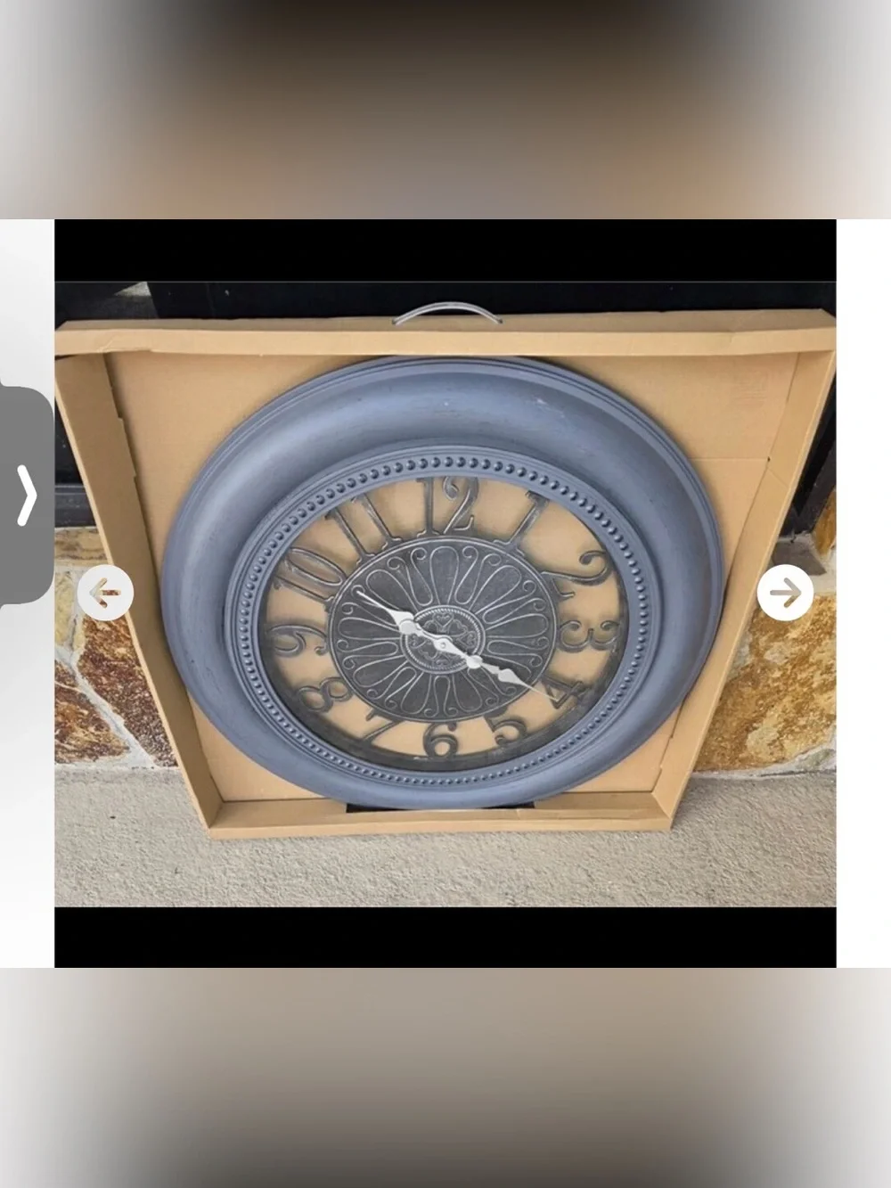 30” Oversized Rustic Farmhouse Wall Clock Gray Blue Gallery Style Decor